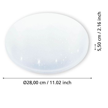 Plafoniera Eglo FRANIA-S 900619, LED 15W, 1800lm, 3000K, otel , alb, plastic, alb, cristal - 1