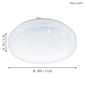 Plafoniera Eglo FRANIA-S 97877, LED 10W, 1100lm, 3000K, otel , alb, plastic, alb, cristal - 1