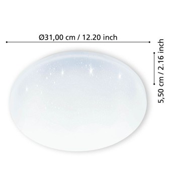 Plafoniera Eglo FRANIA-S 900363, LED 18W, 1850lm, 4000K, otel , alb, plastic, alb, cristal - 1