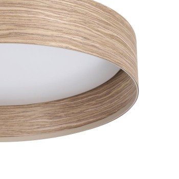 Plafoniera Eglo LUPPINERIA 900463, LED 20W, 2400lm, 3000K, otel , alb, lemn, maro - 1