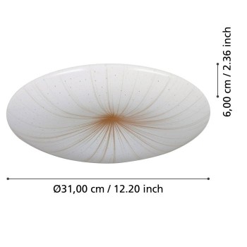 Plafoniera Eglo NIEVES 1 900498, LED 10W, 1100lm, 3000K, otel, alb, plastic, auriu - 1