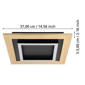 Plafoniera Eglo TIRRENARA 900603, LED dimabil 4x5.4W, 2600lm, 2700-6500K, otel, negru, lemn, plastic, alb - 3