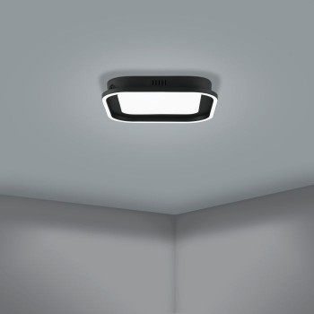 Plafoniera Eglo CALAGRANO 900602, LED dimabil 11W, 1600lm, 3000-6500K, otel, negru, plastic, alb - 1