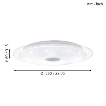 Plafoniera Eglo LANCIANO 1 98324, LED dimabil 33W, 4000lm, 5000K, lemn, otel, alb, transparent, plastic, alb, crom - 1