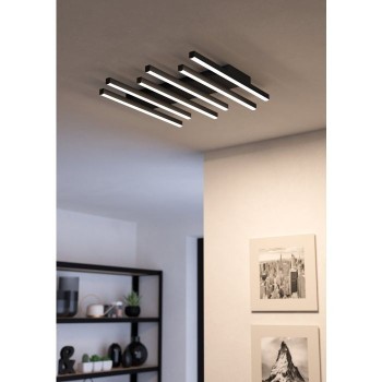 Plafoniera Eglo PADULARI 900597, LED dimabil 25.6W, 3800lm, 6500K, aluminiu, otel, negru, plastic, alb - 1