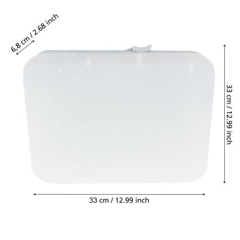 Plafoniera Eglo FRANIA-S 900364, LED 14.6W, 1600lm, 4000K, otel, plastic, alb, cristal - 1