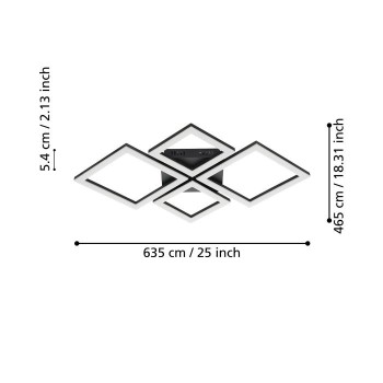 Plafoniera Eglo PARANDAY-Z 900318, LED dimabil 42W, 5000lm, 6500K, otel, negru, plastic, alb - 1