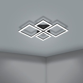 Plafoniera Eglo PARANDAY-Z 900318, LED dimabil 42W, 5000lm, 6500K, otel, negru, plastic, alb - 1