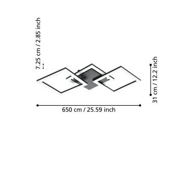 Plafoniera Eglo PARANDAY-Z 900317, LED dimabil 32.4W, 4000lm, 6500K, otel, negru, plastic, alb - 1
