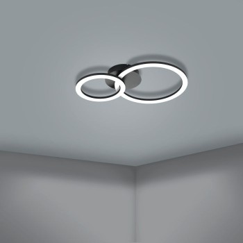 Plafoniera Eglo PARRAPOS-Z 900322, LED dimabil 15W, 2100lm, 6500K, otel, negru, plastic, alb - 1