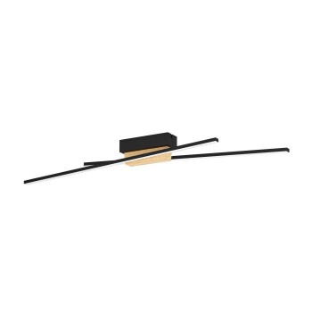 Plafoniera Eglo PANAGRIA 900488, LED dimabil 2x13W, 3120lm, 3000K, otel, negru, aluminiu, lemn, plastic, alb - 1