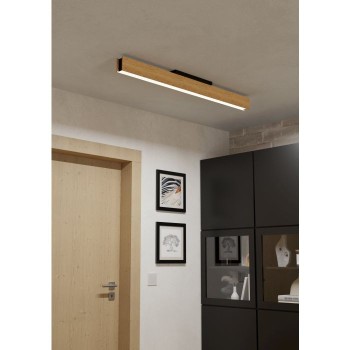 Plafoniera Eglo ANCHORENA-Z 900387, LED RGB dimabil 35W, 3890lm, 6500K, lemn, otel, negru, plastic, alb - 1