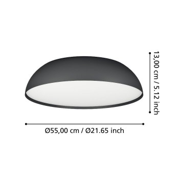 Plafoniera Eglo TOLLOS-Z 900407, LED RGB dimabil 3x11W, 3750lm, 6500K, otel, aluminiu, negru, plastic, alb - 1