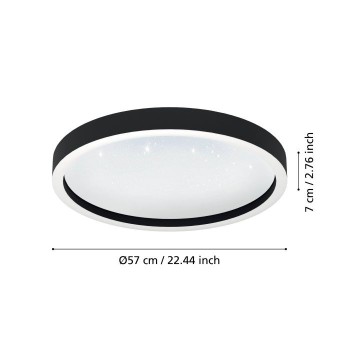 Plafoniera Eglo MONTEMORELOS-Z 900412, LED RGB dimabil 34.5W, 4100lm, 6500K, aluminiu, negru, plastic, alb - 1
