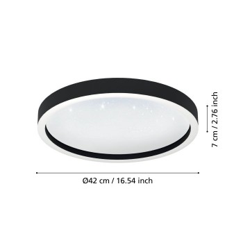 Plafoniera Eglo MONTEMORELOS-Z 900411, LED RGB dimabil 17.8W, 2150lm, 6500K, aluminiu, negru, plastic, alb - 1