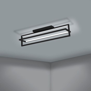 Plafoniera Eglo SIBERIA 900465, LED dimabil 34W, 4600lm, 6500K, otel, negru, plastic, alb - 1