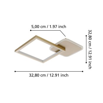Plafoniera Eglo GAFARES 900424, LED dimabil 15W, 2100lm, 6500K, otel, aluminiu, auriu, plastic, alb - 1