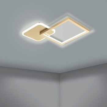 Plafoniera Eglo GAFARES 900424, LED dimabil 15W, 2100lm, 6500K, otel, aluminiu, auriu, plastic, alb - 1