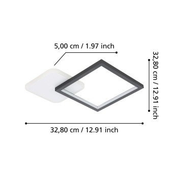 Plafoniera Eglo GAFARES 900422, LED dimabil 15W, 2100lm, 6500K, otel, aluminiu, negru, plastic, alb - 1