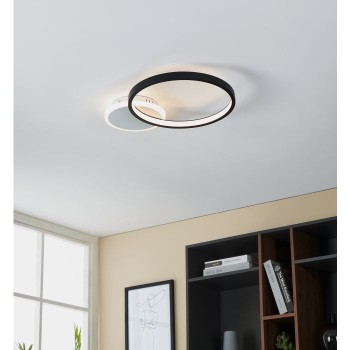 Plafoniera Eglo GAFARES 900421, LED dimabil 15W, 2100lm, 6500K, otel, aluminiu, negru, plastic, alb - 1