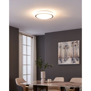 Plafoniera Eglo CAPASSO 900149, LED 14.6W, 1600lm, 3000K, otel, alb, plastic, negru - 1