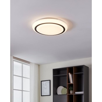 Plafoniera Eglo CAPASSO 900335, LED 19.5W, 2200lm, 3000K, otel, alb, plastic, negru - 1