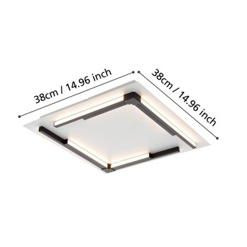 Plafoniera Eglo ZAMPOTE 900329, LED dimabil 25W, 3300lm, 3000K, otel, aluminiu, negru, plastic, alb - 1