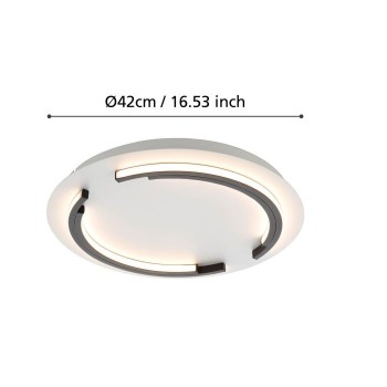 Plafoniera Eglo ZAMPOTE 900328, LED dimabil 25W, 3300lm, 3000K, otel, aluminiu, negru, plastic, alb - 1