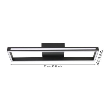 Plafoniera Eglo SALVILANAS-Z 99679, LED dimabil 21W, 2700lm, 6500K, aluminiu, otel, negru, plastic, alb - 1
