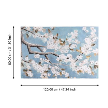 Tablou pictat manual copac cu flori ALAMINOS 423167, 120X80 cm - 1