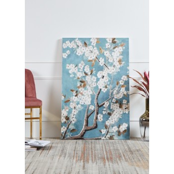 Tablou pictat manual copac cu flori ALAMINOS 423167, 120X80 cm - 1