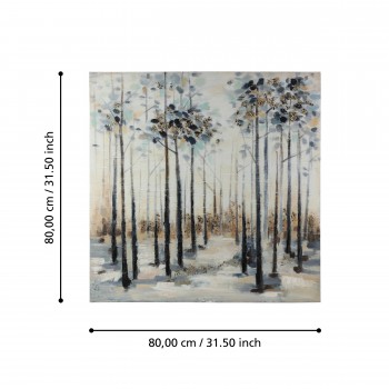 Tablou pictat manual copaci ALAMINOS 423048, 80X80 cm