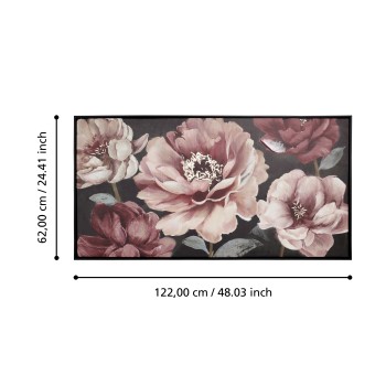 Tablou pictat manual bujori ALAMINOS 423168, 122X62 cm - 1