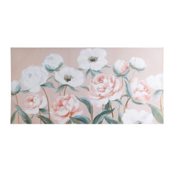 Tablou pictat manual flori de gradina ALAMINOS 423124, 120X60 cm - 1