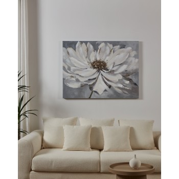 Tablou pictat manual crizantema alba ALAMINOS 423052, 120X90 cm - 1