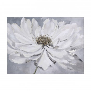 Tablou pictat manual crizantema alba ALAMINOS 423052, 120X90 cm