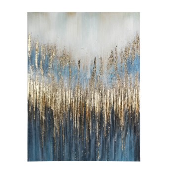 Tablou abstract pictat manual albastru ALAMINOS 423051, 90X120 cm - 1