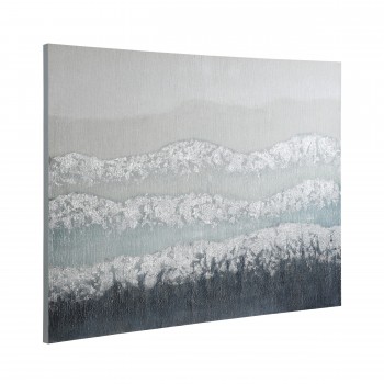 Tablou abstract pictat manual argintiu ALAMINOS 423053, 120X90 cm