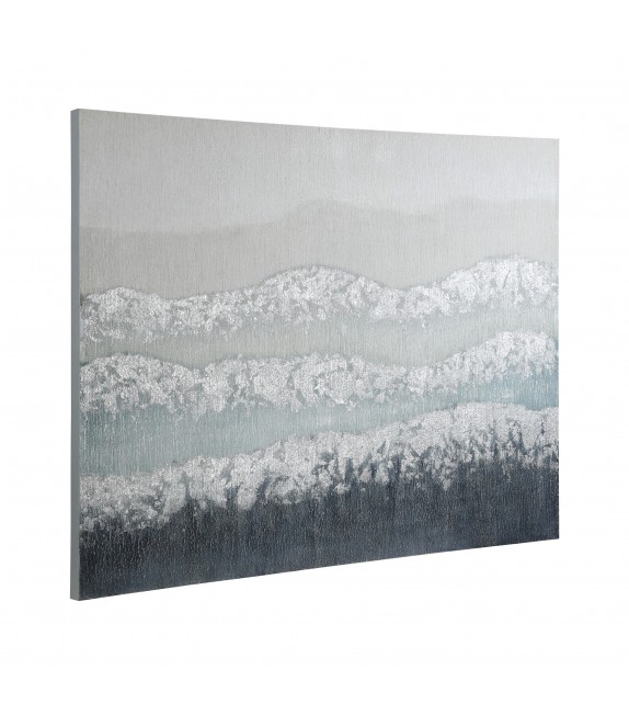 Tablou abstract pictat manual argintiu ALAMINOS 423053, 120X90 cm