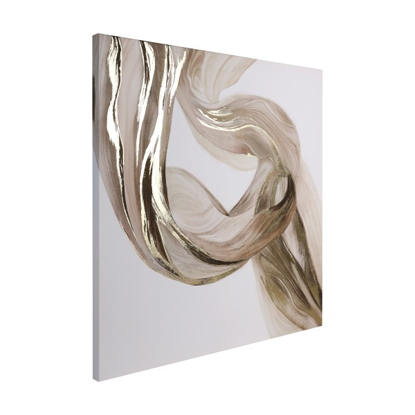 Tablou abstract pictat manual maro ALAMINOS 423055, 100X100 cm - 1