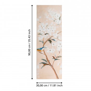 Tablou pictat manual ramura cu flori ALAMINOS 423125, 30X90 cm