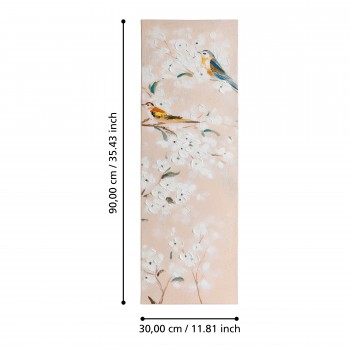 Tablou pictat manual ramura cu flori ALAMINOS 423126, 30X90 cm