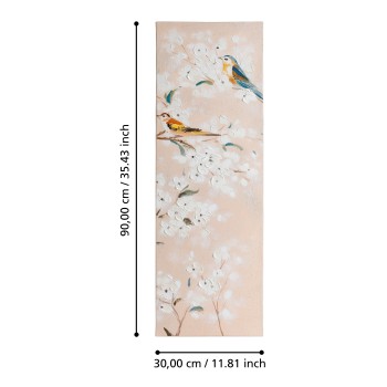 Tablou pictat manual ramura cu flori ALAMINOS 423126, 30X90 cm - 1