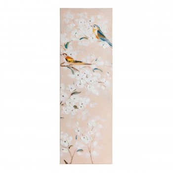 Tablou pictat manual ramura cu flori ALAMINOS 423126, 30X90 cm