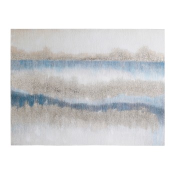 Tablou abstract pictat manual albastru-auriu, ALAMINOS 423138, 120X90 cm - 1