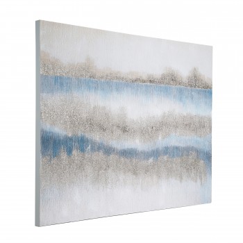 Tablou abstract pictat manual albastru-auriu, ALAMINOS 423138, 120X90 cm
