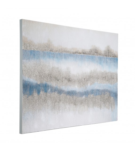 Tablou abstract pictat manual albastru-auriu, ALAMINOS 423138, 120X90 cm