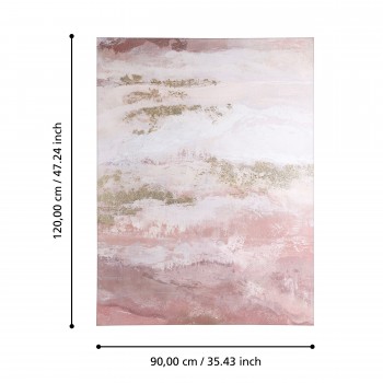 Tablou abstract pictat manual roz-auriu, ALAMINOS 423147, 90X120 cm