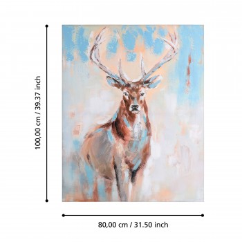 Tablou canvas pictat manual cerb, IRODO 423158, 80X100 cm