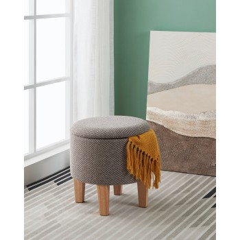 Taburet MASHIKE, cu spatiu de depozitare, maro, 424033 - 1